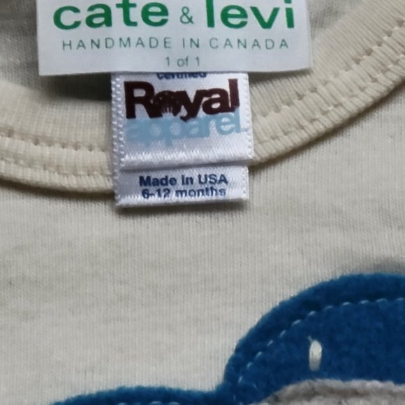 CATE & LEVI Organic Onesie - Baby - Made in Canada NEW NWT 6-12mo Walrus - Picture 4 of 6